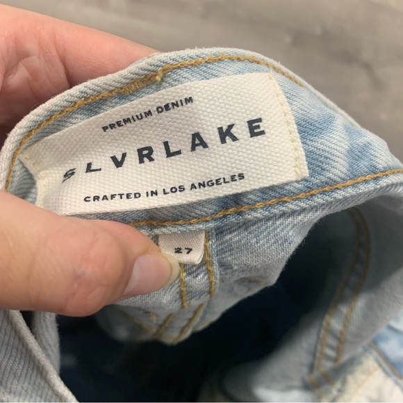 SLVRLAKE Sophie Crop Organic Mid-Rise Love Song Straight Leg Denim Jeans - Picture 7 of 9